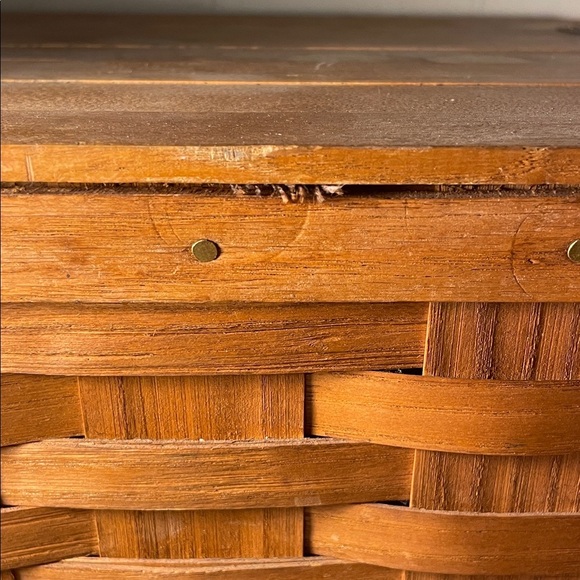 Basketville Putney Vermont Vintage Rustic Tan Woven Storage Picnic Basket - Picture 15 of 16